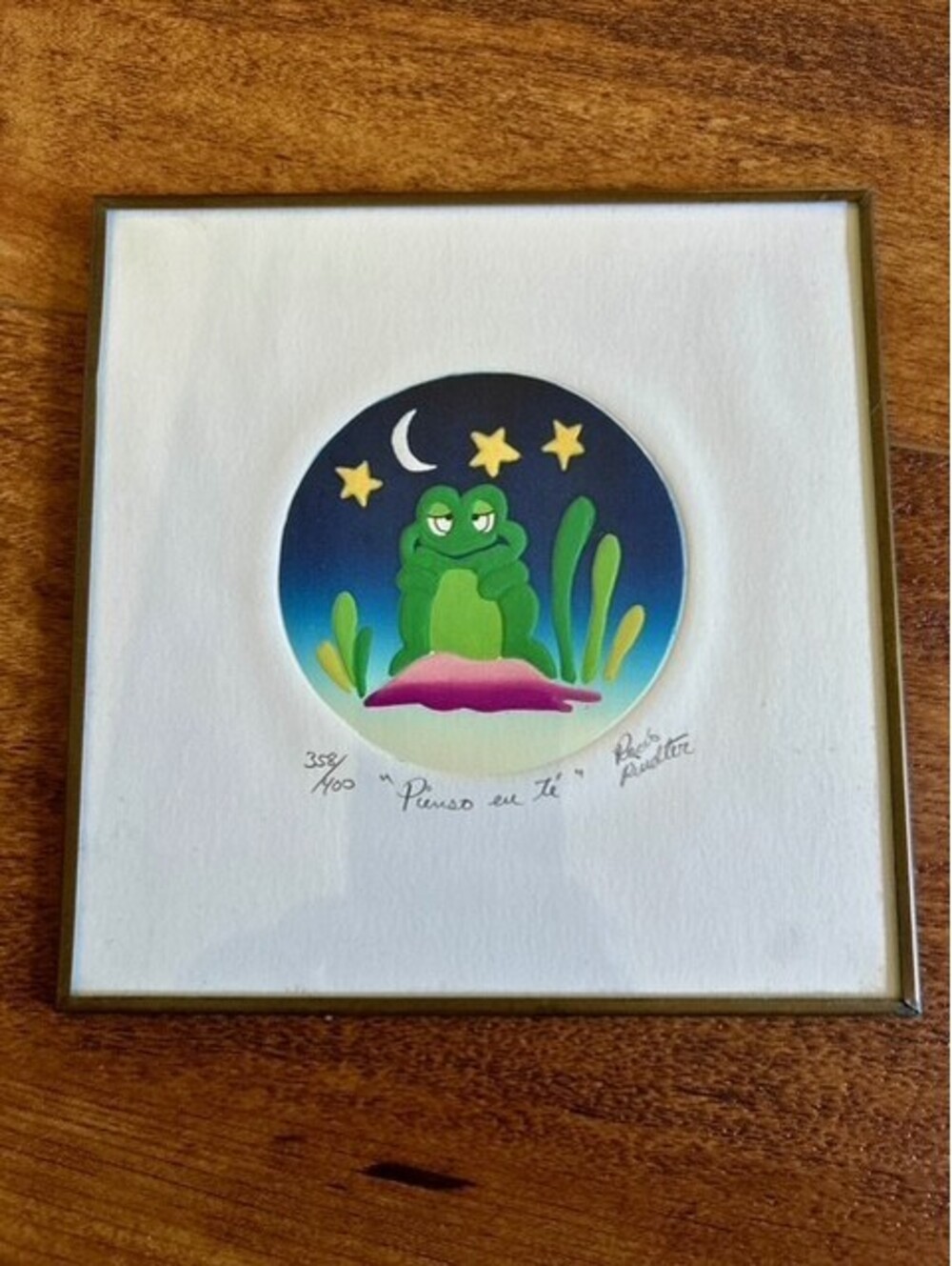 Limited Edition Signed Frog Print 'Pienso en Ti' by Pablo Amster